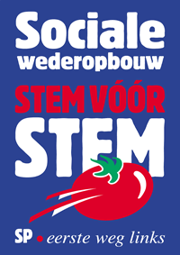 Poster Sociale wederopbouw  Stem voor Stem SP. Klik er op om te downloaden (.pdf)